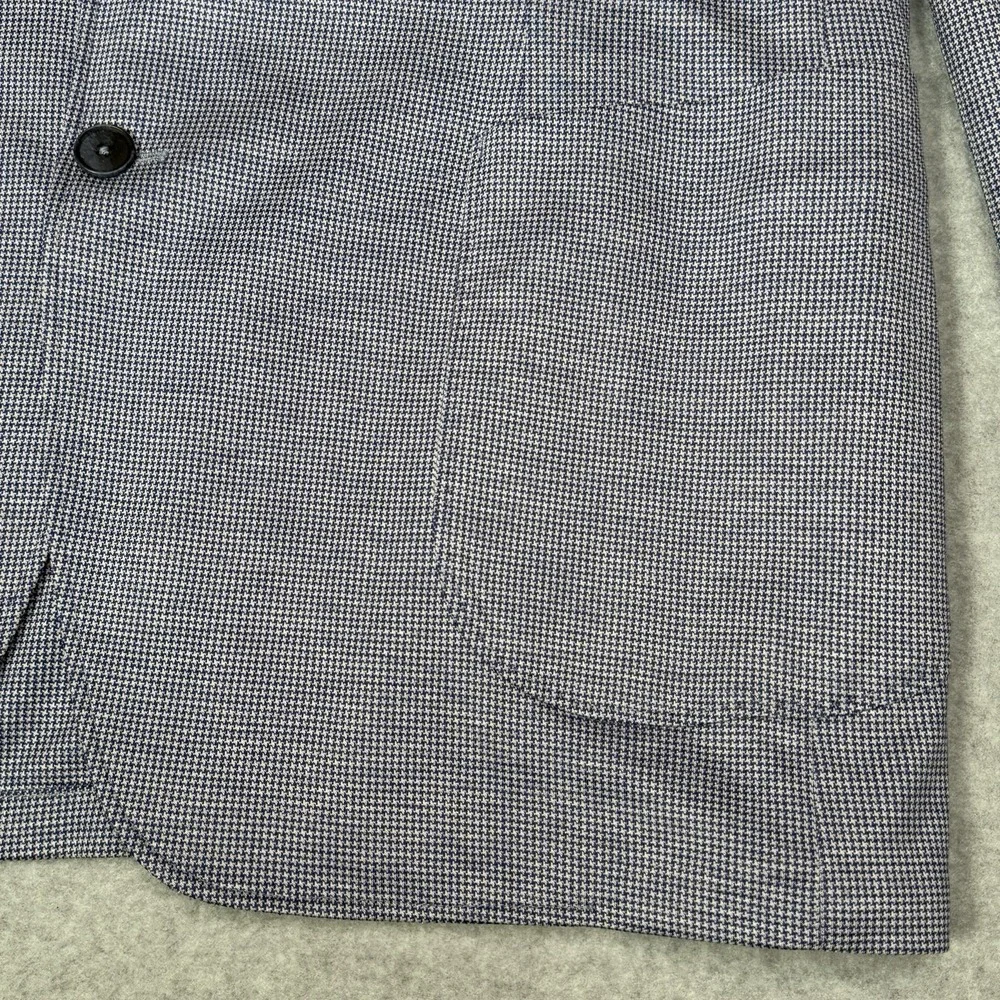 Rodd & Gunn Anchorage Unstructured Sport Coat Men XL Sports Fit Blue Houndstooth